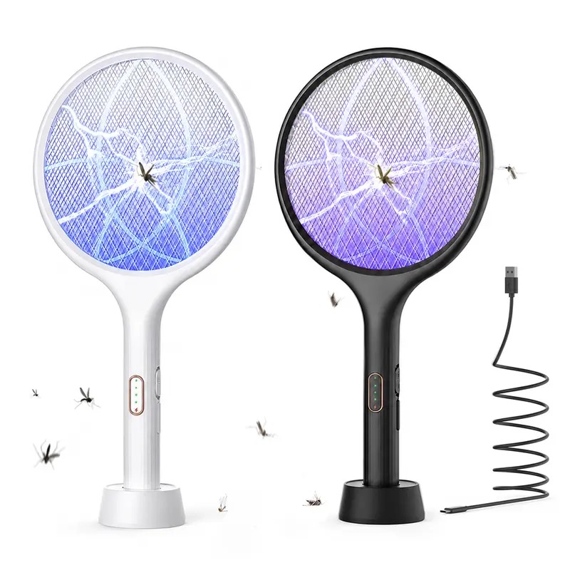 Rechargeable Electric Fly Swatter Bug Zapper Racket